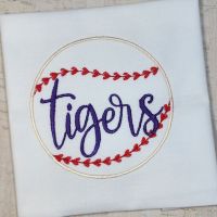 PD Tigers Baseball Embroidery Design File Pocket Tee 